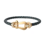 [FR]FORCE LARGE HORSESHOE HALF DIAMOND BRACELET GOLD - Image 3