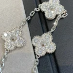 [VCA]CLOVER 5 MOTIFS  DIAMOND BRACELET SILVER - Image 4