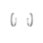 [CA]LOVE DIAMOND SILVER HOOP EARRINGS