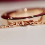 [CA]LOVE NECKLACE 16MM 6 DIAMONDS PINK GOLD - Image 8