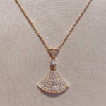 [BV]DREAM NECKLACE PINK GOLD FULL DIAMOND - Image 2
