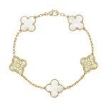 [VCA]CLOVER BRACELET 5 MOTIF WHITE MOP DIAMOND - Image 10