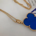 [VCA]CLOVER 25MM NECKLACE SAPPHIRE GOLD - Image 2