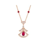[BV]DREAM NECKLACE CARNELIAN DIAMOND PINK GOLD