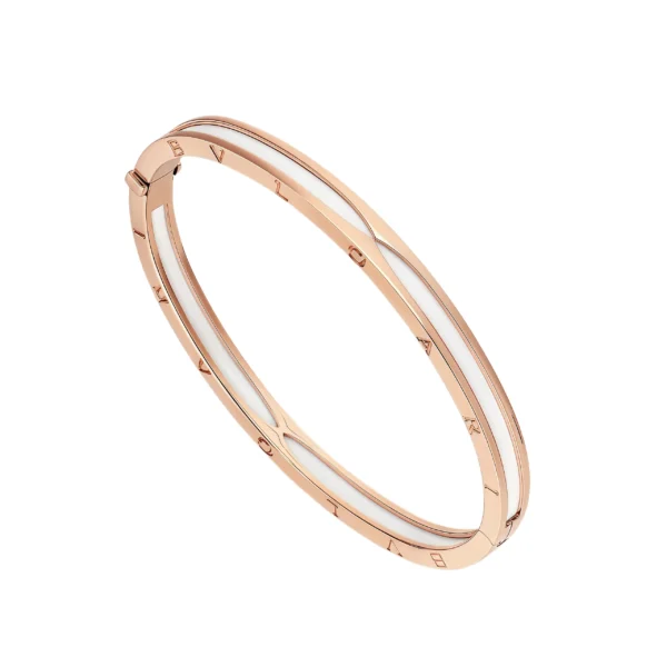 [BV]ZERO 1 PINK GOLD WITH WHITE CERAMIC BRACELET
