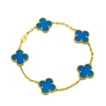 [VCA]CLOVER 5 MOTIFS BLUE AGATE BRACELET - Image 8