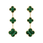 [VCA]CLOVER MALACHITE 3 MOTIFS GOLD