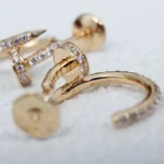 [CA]JUSTE EARRINGS 12.75MM PINK GOLD DIAMOND - Image 8