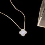[VCA]CLOVER 15MM BLUE CHALCEDONY NECKLACE SILVER - Image 8