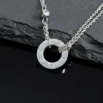 [CA]LOVE NECKLACE 16MM 2 DIAMONDS - Image 2