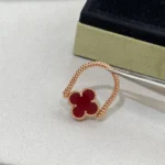 [VCA]CLOVER RIVERSIBLE ROSE GOLD RING - Image 9