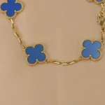 [VCA]CLOVER 5 MOTIFS BLUE AGATE BRACELET - Image 4
