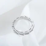 [BV]SERPENTI RING SILVER DIAMOND PAVED 3MM - Image 9