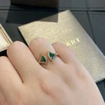 [BV]DREAM MALACHITE DIAMOND OPEN RING - Image 5