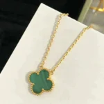 [VCA]CLOVER 15MM MALACHITE SINGLE FLOWER  NECKLACE - Image 3