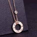 [CA]LOVE NECKLACE 16MM 2 DIAMONDS - Image 4