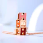 [HM]H CAGE PINK GOLD NECKLACE - Image 6