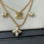 [LV]FLOWERGRAM GOLD MOP DOUBLE ROW NECKLACE - Image 2