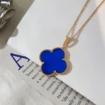 [VCA]CLOVER 25MM NECKLACE SAPPHIRE GOLD - Image 3