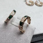 [BV]SERPENTI MALACHITE PINK GOLD EARRINGS - Image 4