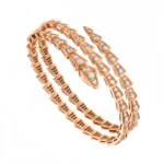 [BV]SERPENTI BRACELET PINK GOLD DIAMOND DOUBLE ROW