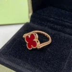 [VCA]CLOVER RIVERSIBLE ROSE GOLD RING - Image 7