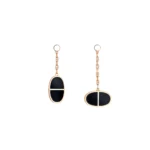 [HM]CHAINE VERSO BLACK CERAMIC EARRINGS
